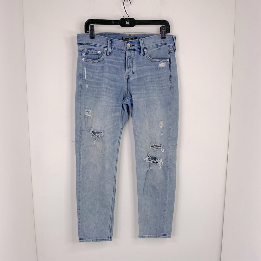 A&F Boyfriend Straight Button Fly Jeans